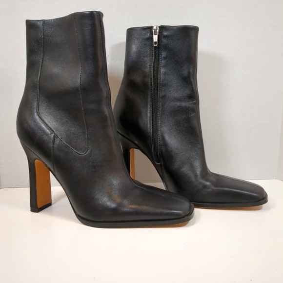 Asos Design Erin Women's Black Leather Heeled Ankle Boots , Size 8 (See Tag) - Picture 1 of 13